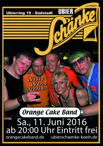 "Orange Cake Band" Samstag,  11. Juni 2016 ab 20:00 Uhr - Eintritt frei
